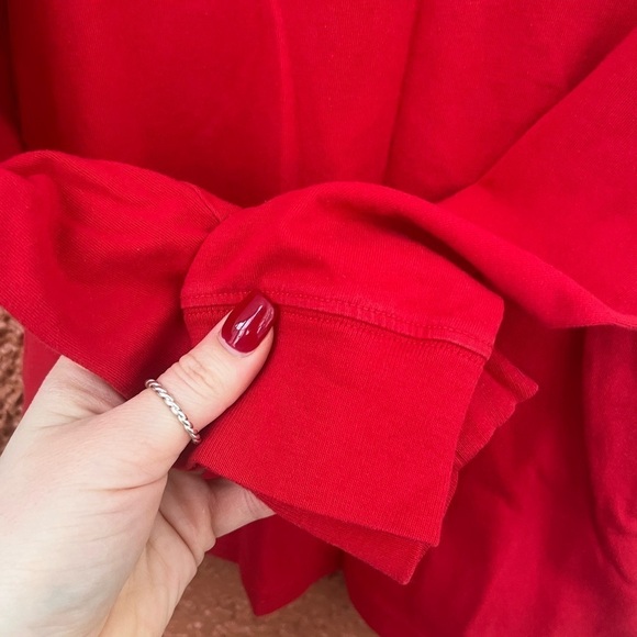 Polo by Ralph Lauren Long Sleeve Shirt Youth Medium Red V Neck Size 10-12 - Picture 5 of 5